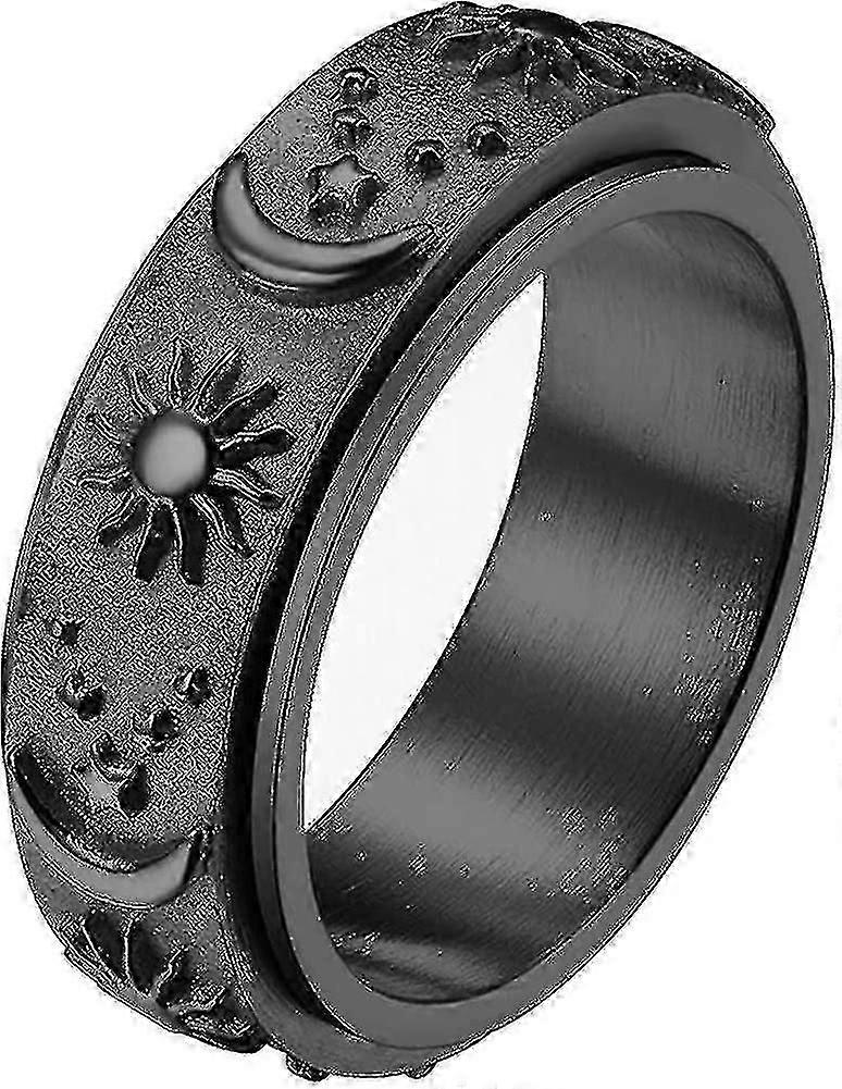 Titan Rustfrie Fidget Spinnerringer for menn og kvinner - Moon Star Sun Design