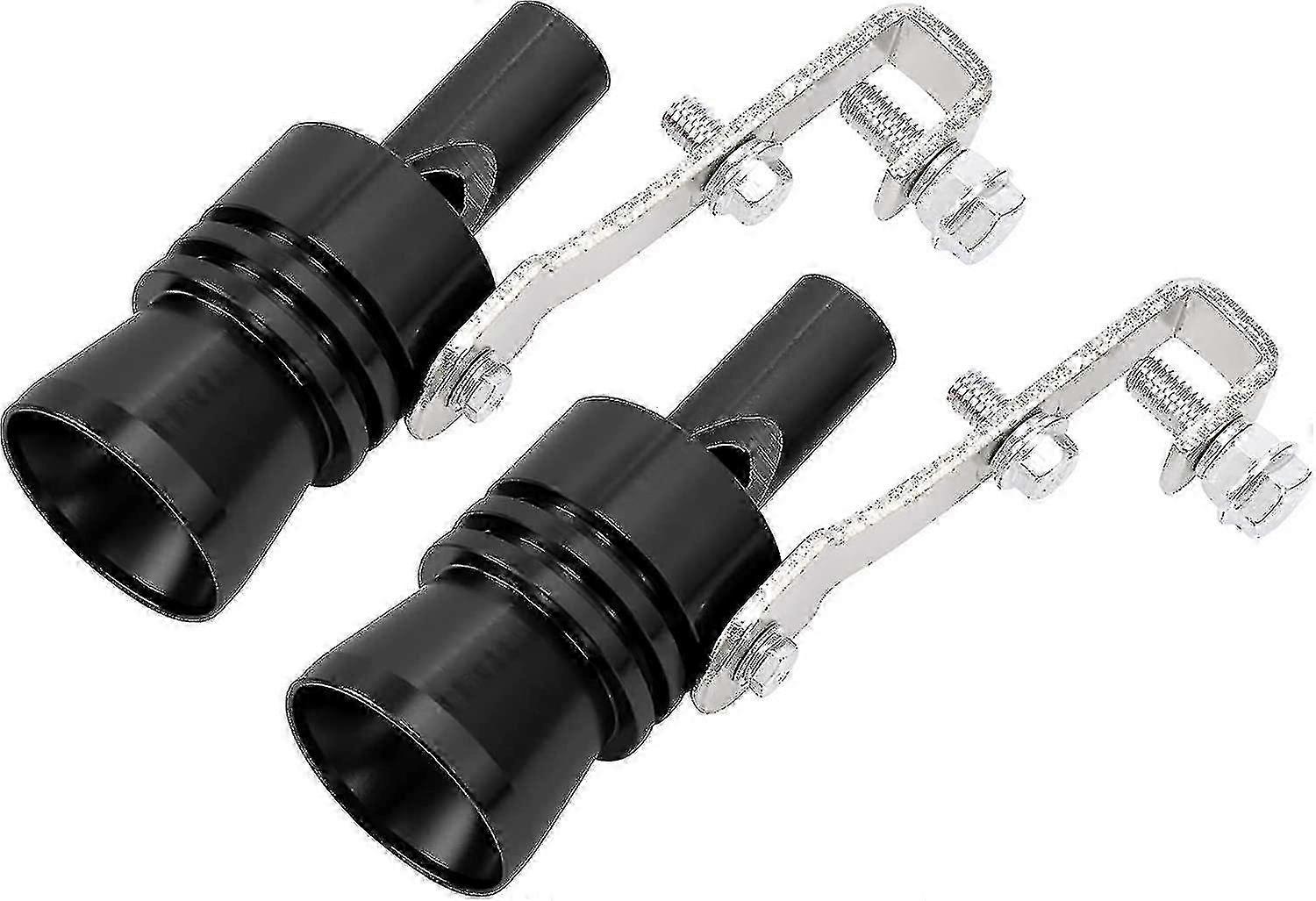 2 stks Xl Size Aluminiumlegering Universele Turbo Sound Uitlaatdemper Pijp Fluit Auto Roar Maker Zwart f26