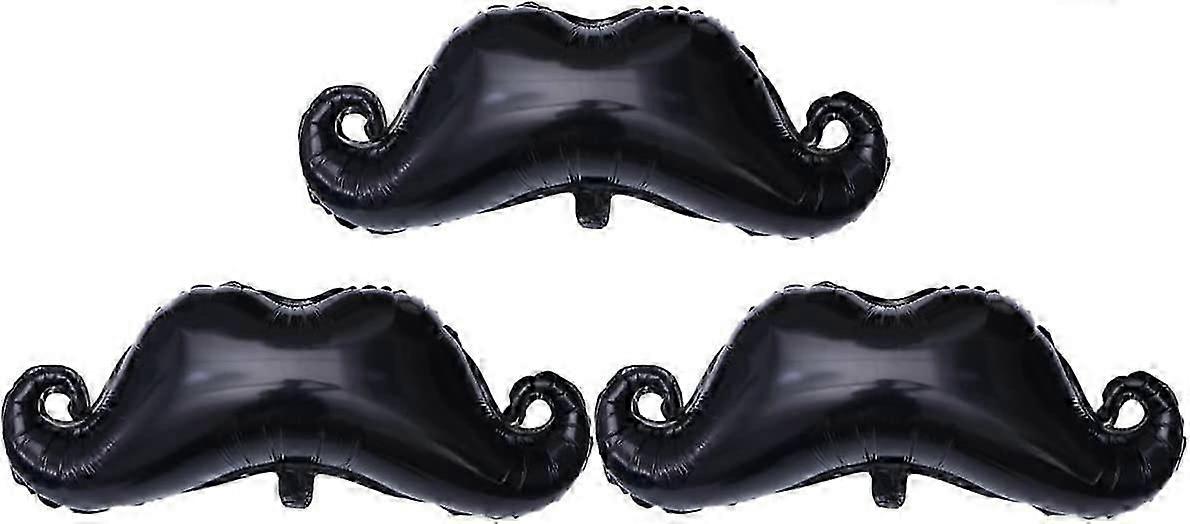 3 Pcs Mustache Balloons, Black