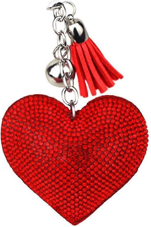 12個のキーリング、ラブハートペンダントカーキーリングホルダーバッグハンギングオーナメントレッド