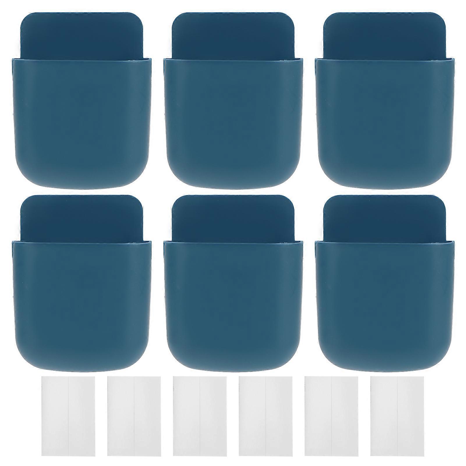 6 Set Wall Mounted Phone Storage Box Organizer for Home, Bedside, School Use, Durable Plastic, Multi-Color Options