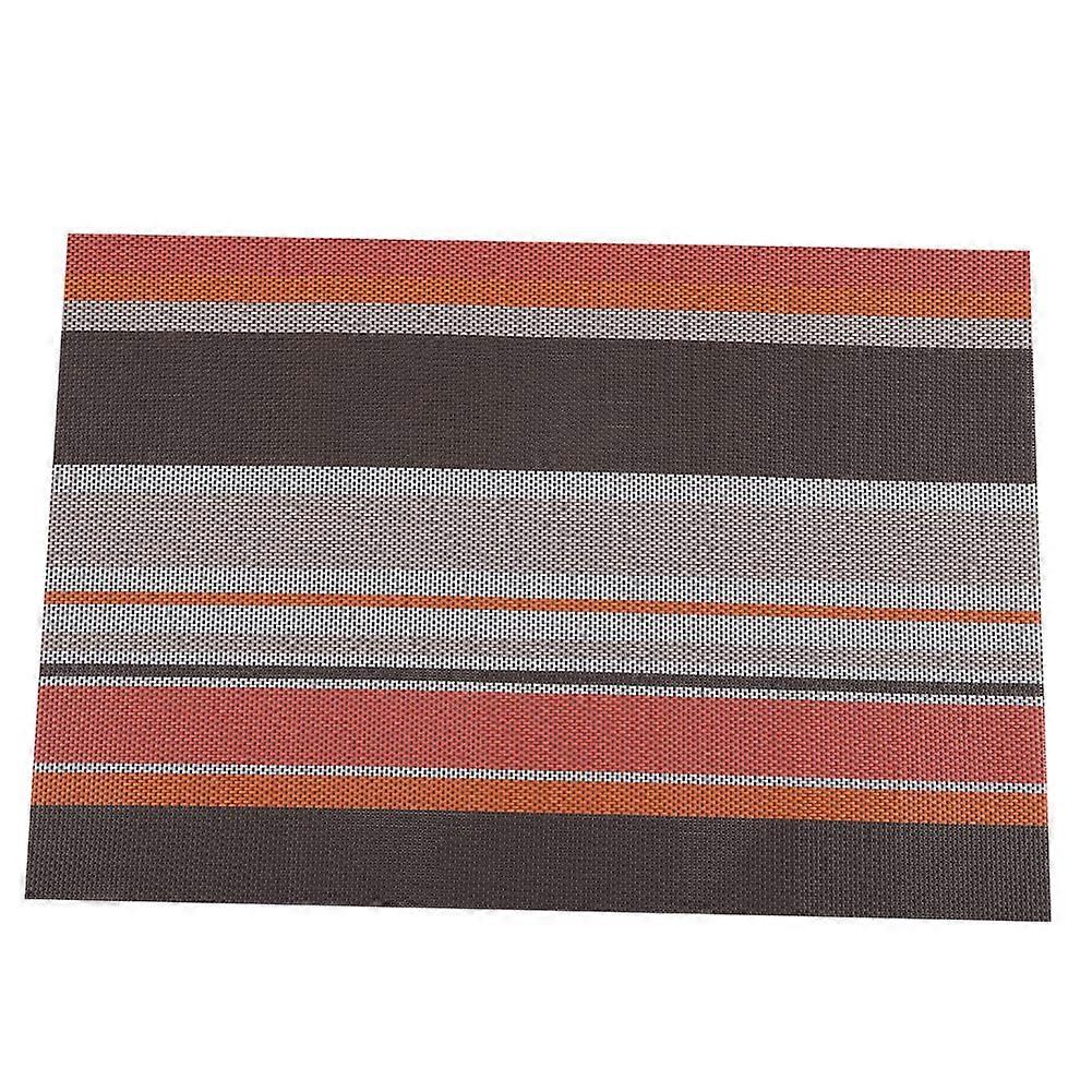 Striped PVC Heat Insulation Placemat For Bowls Plates Fork Tableware Non Slip Table Mat