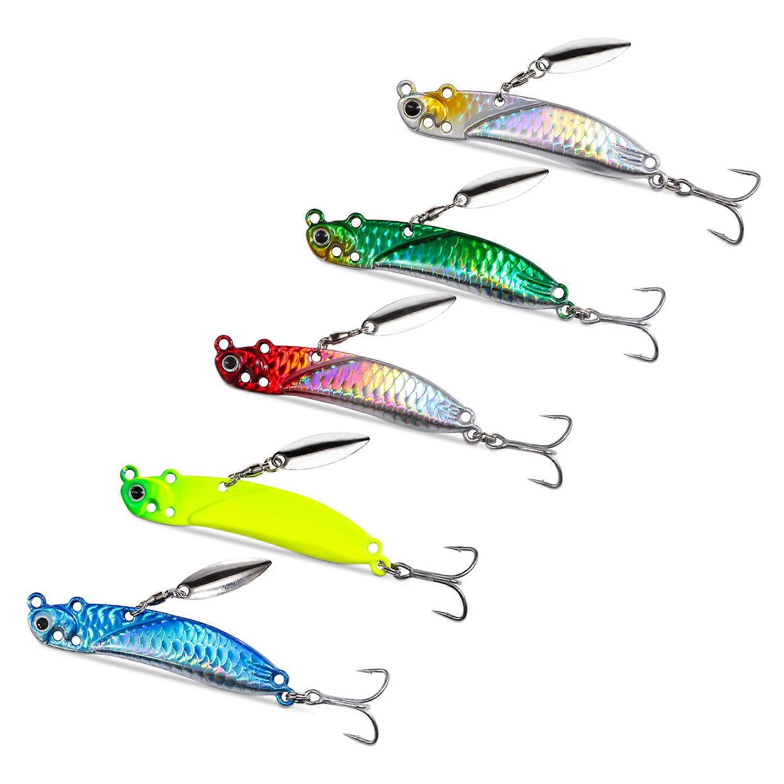 5Pcs Fishing Lure Spinner Baits Fishing Lures Spinner Fishing Lures with Hook Sequins Artificial Baits Enduring