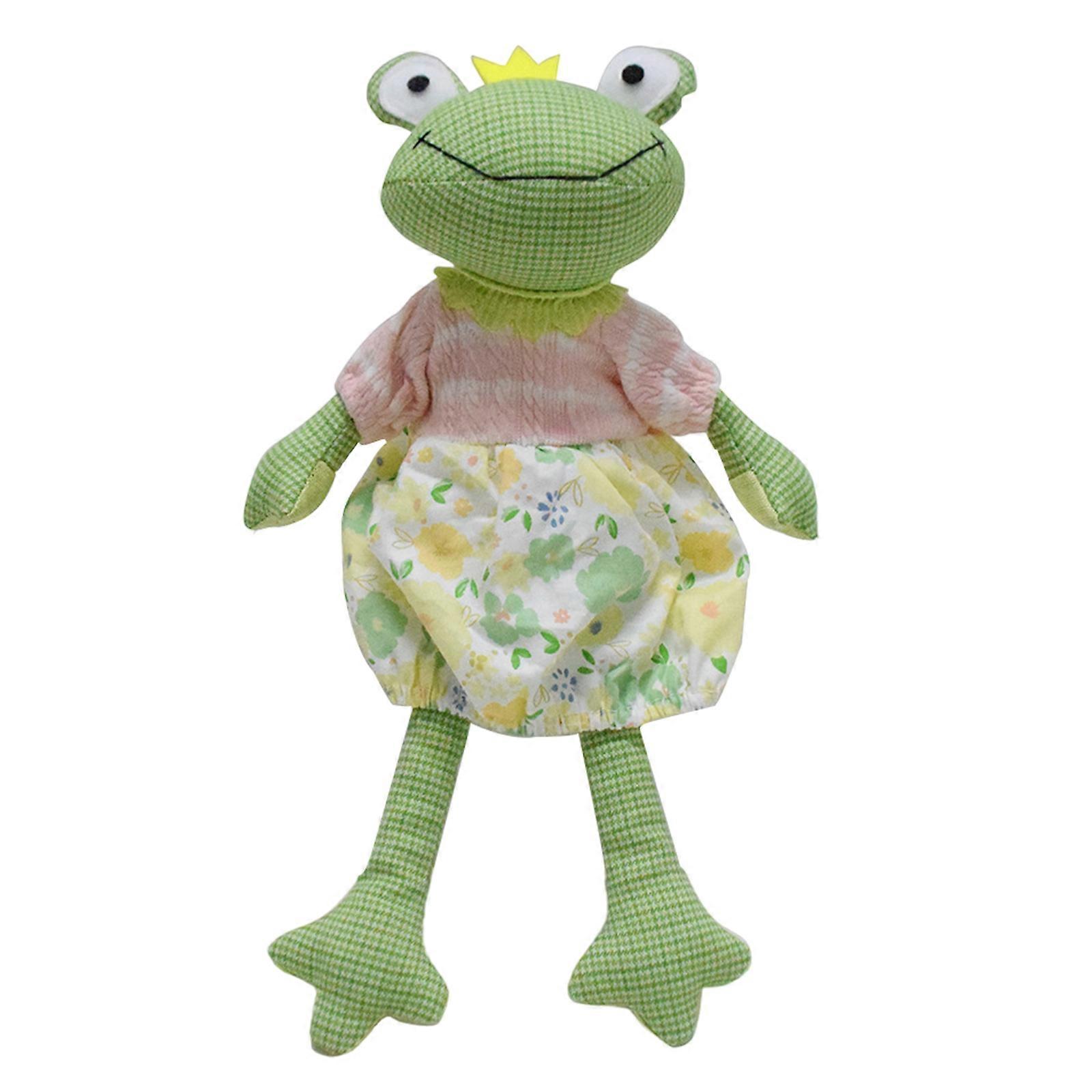 Plush Frog Figure Ornament Eye Catching Plush Frog Shaped Pendant Doll Ornament for Craft Project