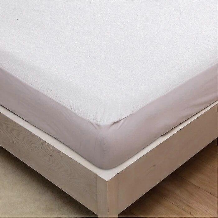 Terry Cotton 100% Waterproof Fitted Bed Sheet with Elastic Band Adjustable Mattress Cover for Twin Double Queen King Size Bed
