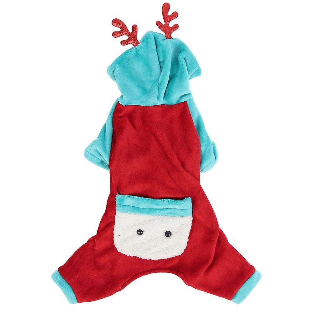 Pet Flannel Christmas Clothes for Dogs and Cats, Soft Warm Costume with Button, Cute Pattern, Various Sizes Available