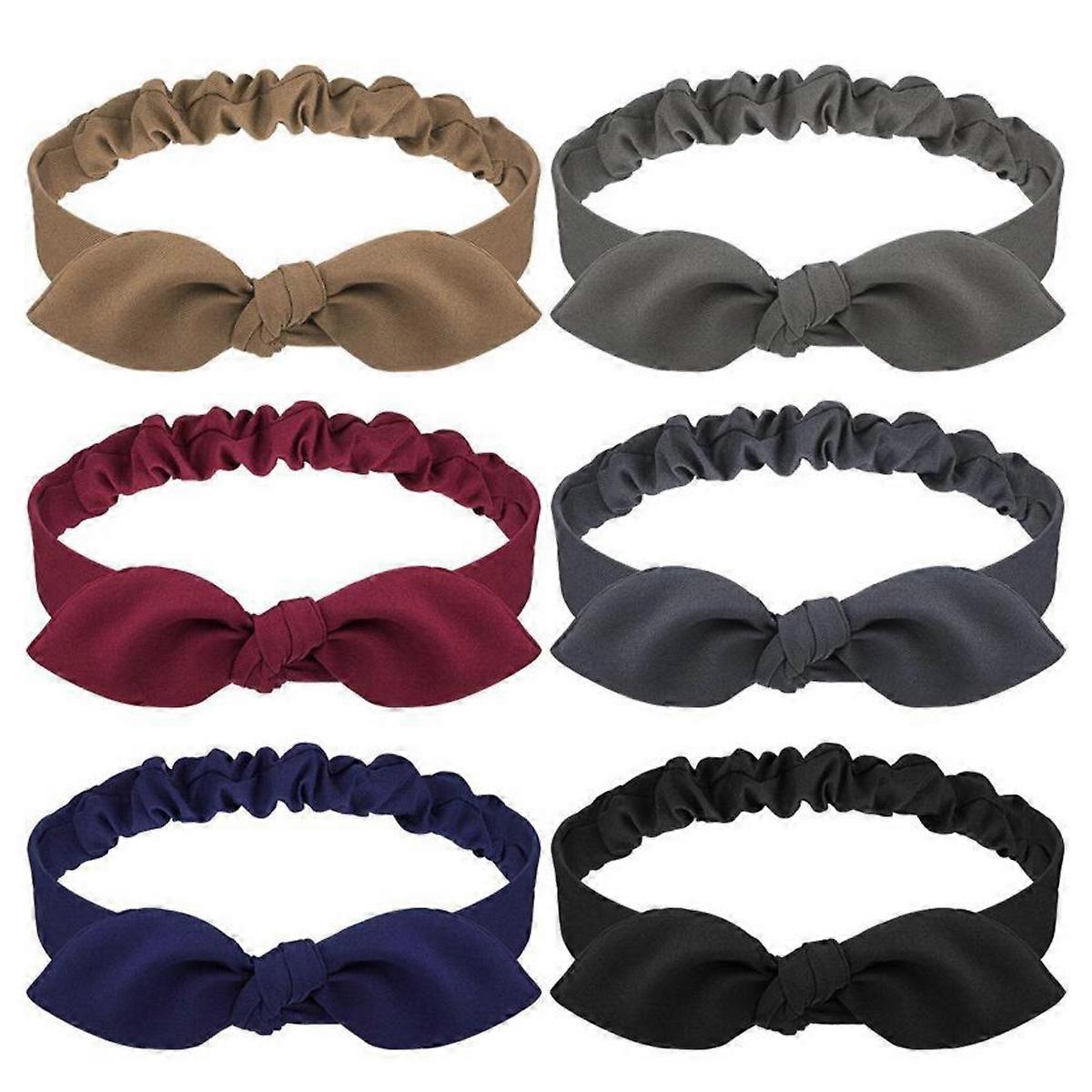 Comfortable Non-Slip Headbands For Women, Stylish Boho Design With Elastic Bow, Artificial Suede Solid Color, Ideal For Sport Or Daily Fashion