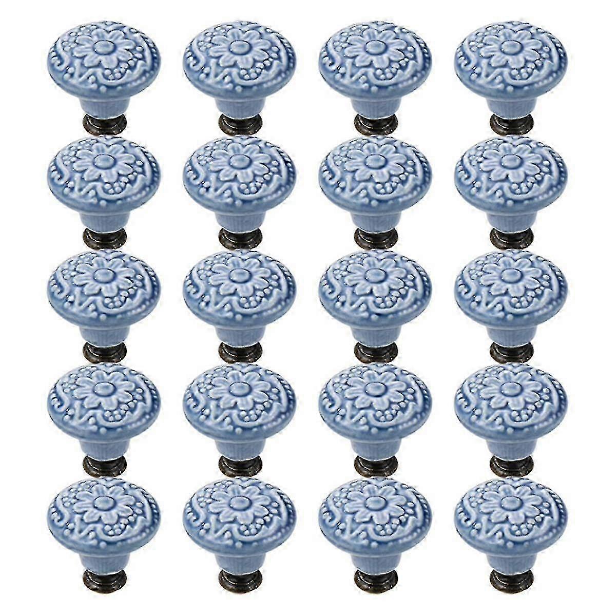 20 Pcs Drawer Pull Handles Round Cabinet Knobs Vintage Ceramic Door Knobs For Closet Cupboard Wardrobe Dresser