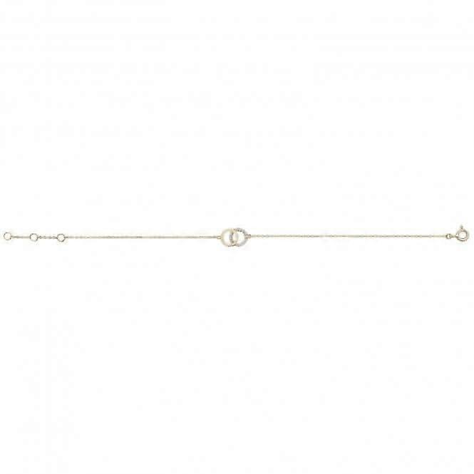 9ct Gold Ladies Bracelet with Zirconia Double Circle Design