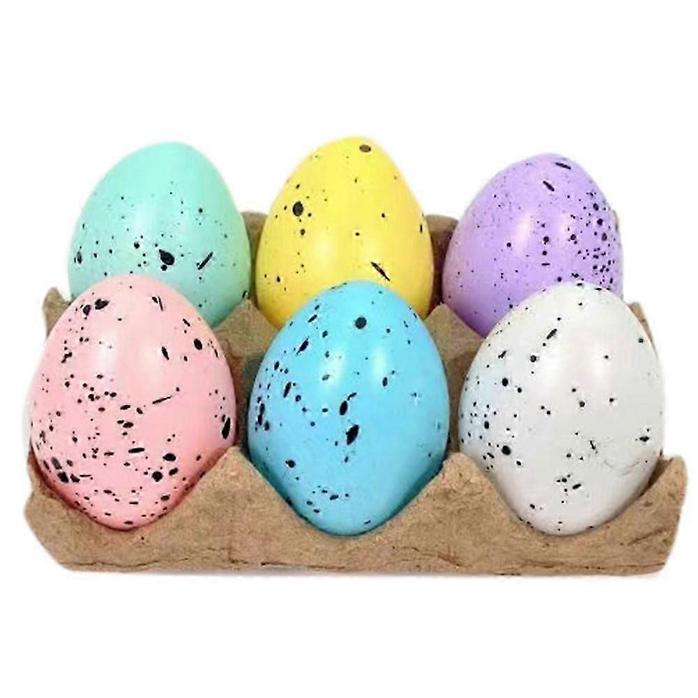 Colorful Spotted Easter Eggs 6-Pack Carton Decorative Clear Plastic Packaging