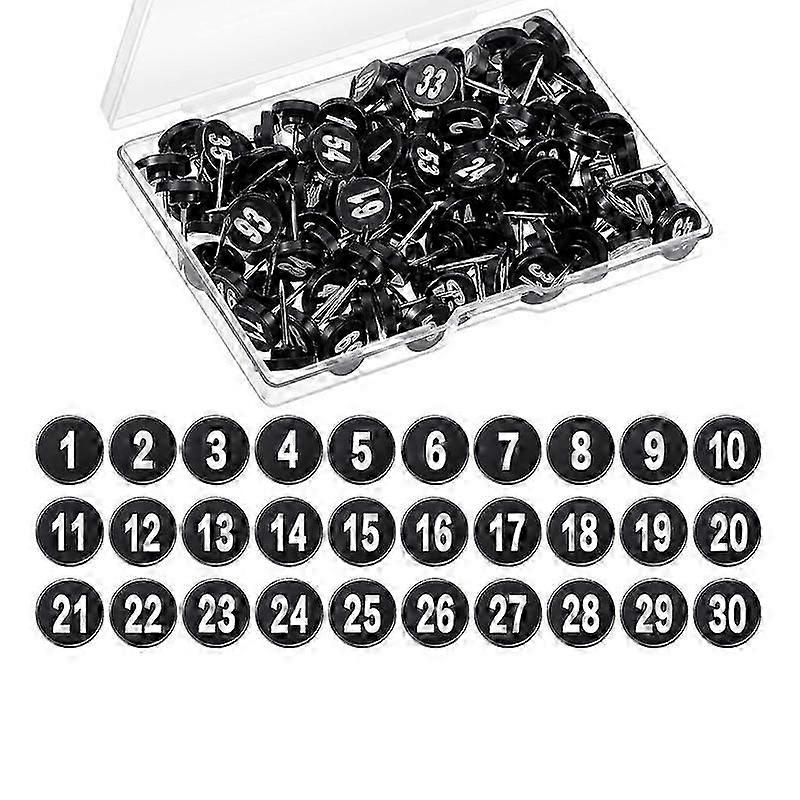 100 Numbered Thumbtacks, Digital Thumbtacks, 1-100 Drawing Thumbtacks Plastic Thumbtacks