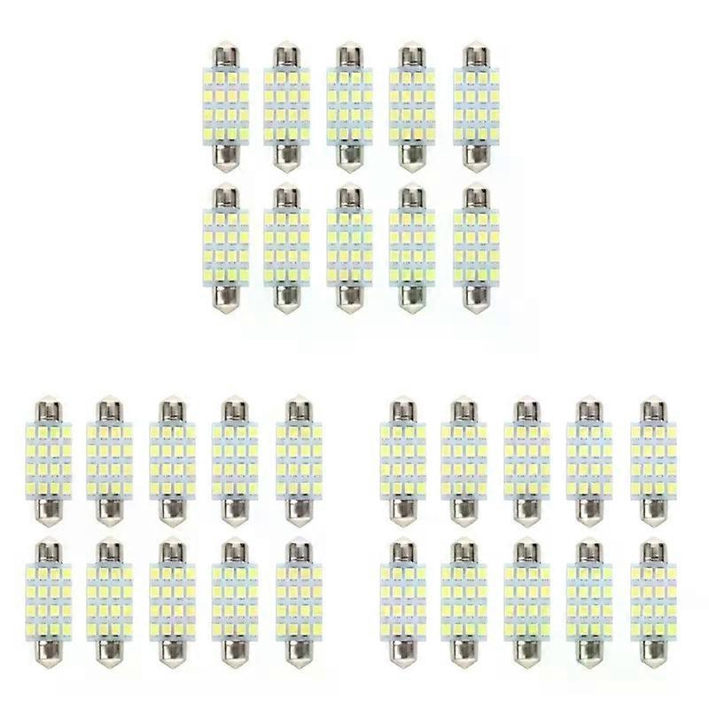 30 PCS 16魚雷車の電球LED SMD 3528 42 mm - ホワイト