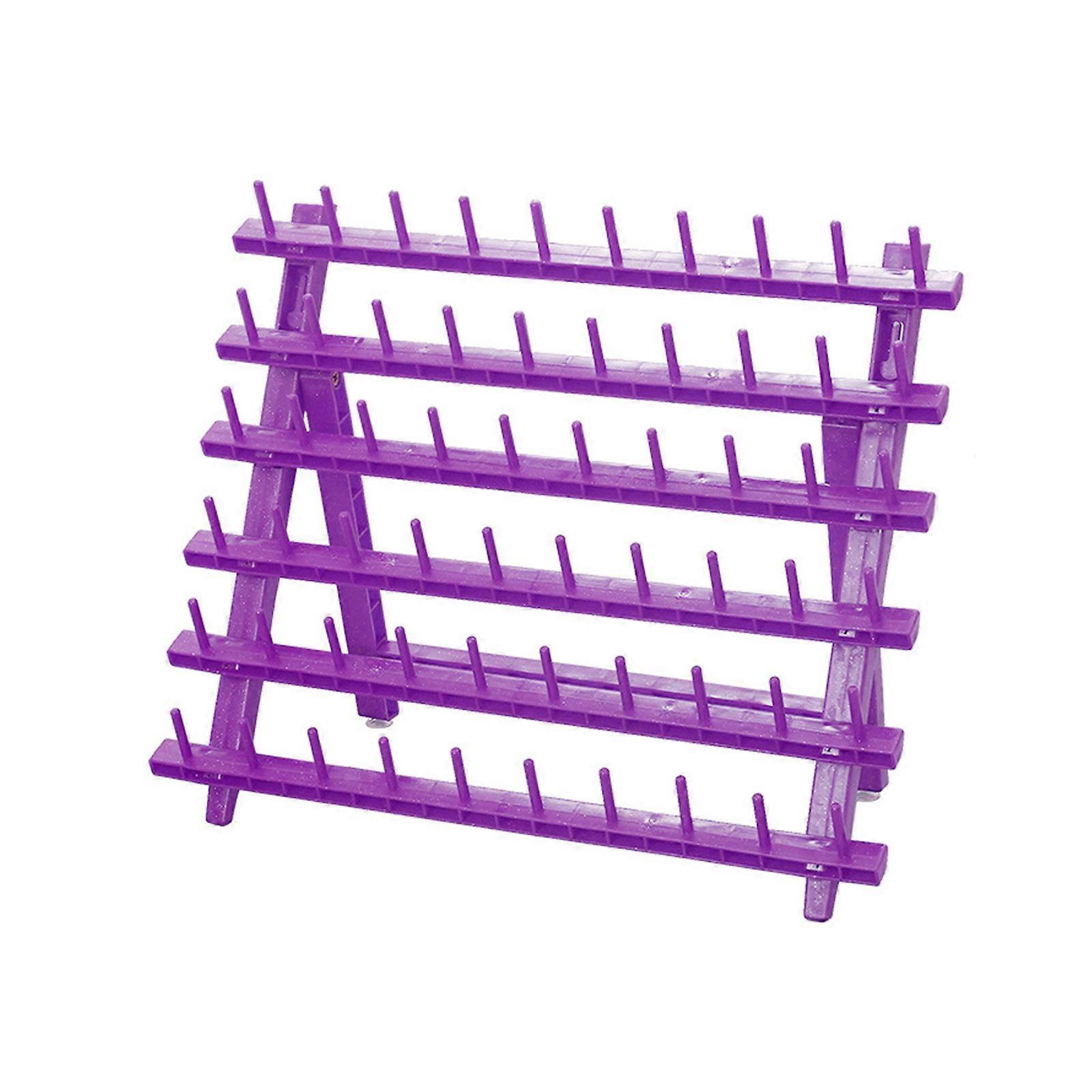 Thread Rack Large Thread Holder Plastic Thread Spools Organizers for Embroidery Sewing Thread Storage and Hair Braiding  Purple