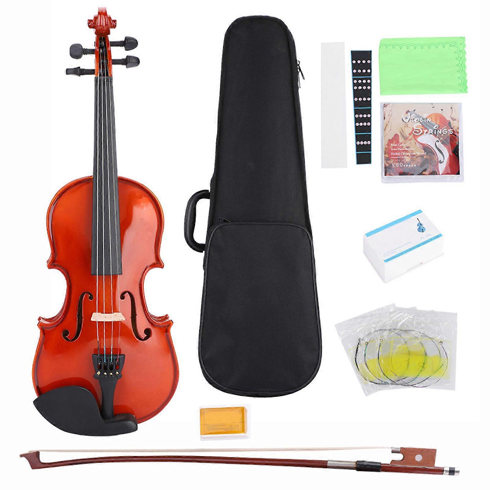 Astonvilla AV-03 Curly Spruce & Maple 1/48 Violin with Box & Rosin String Stickers for Kids
