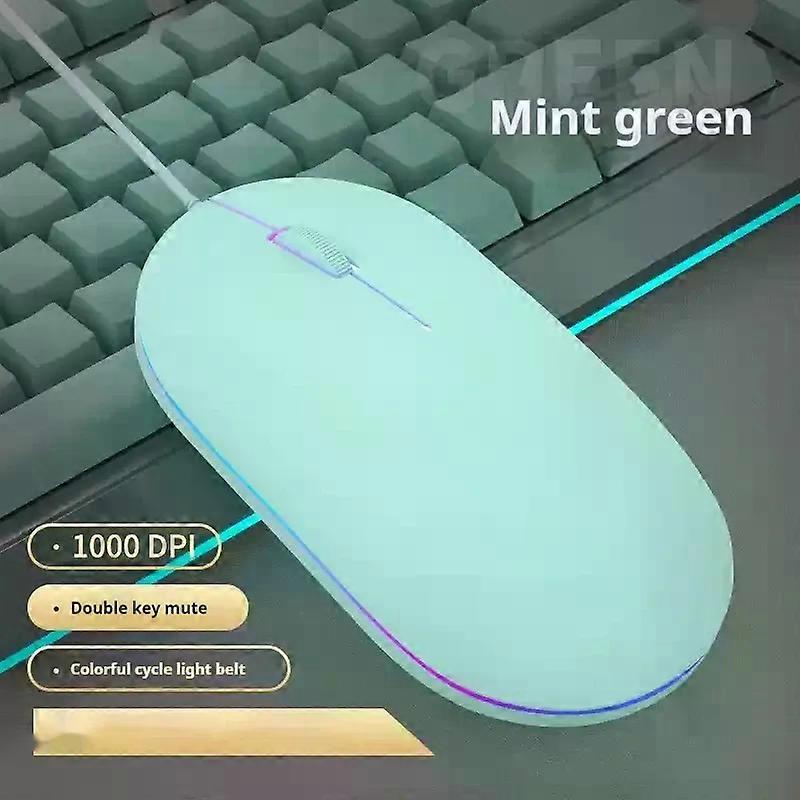 Wired Silent Mouse Colorful Lighting Ergonomic Lightweight Design 3d Anti Slip Durable Roller Office Cute Multi-Color Options