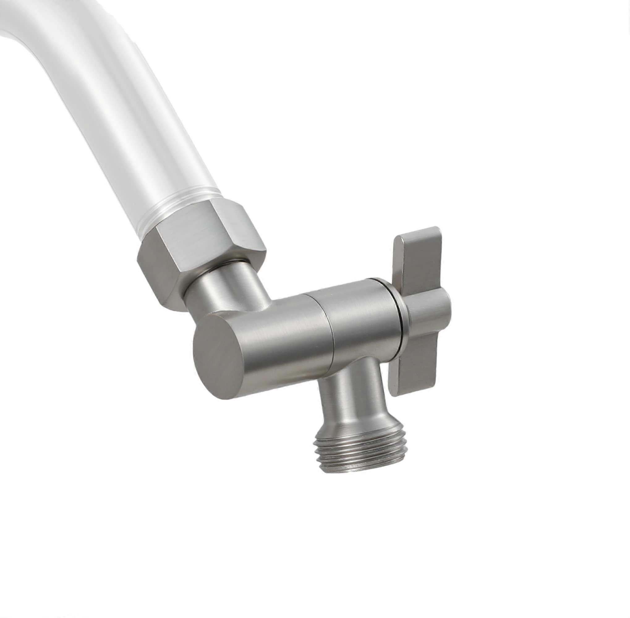 All Metal Shower Angle Adapter, Adjustable Elbow for Shower Head, Solid Brass Construction, Universal Brushed Nickel Finish