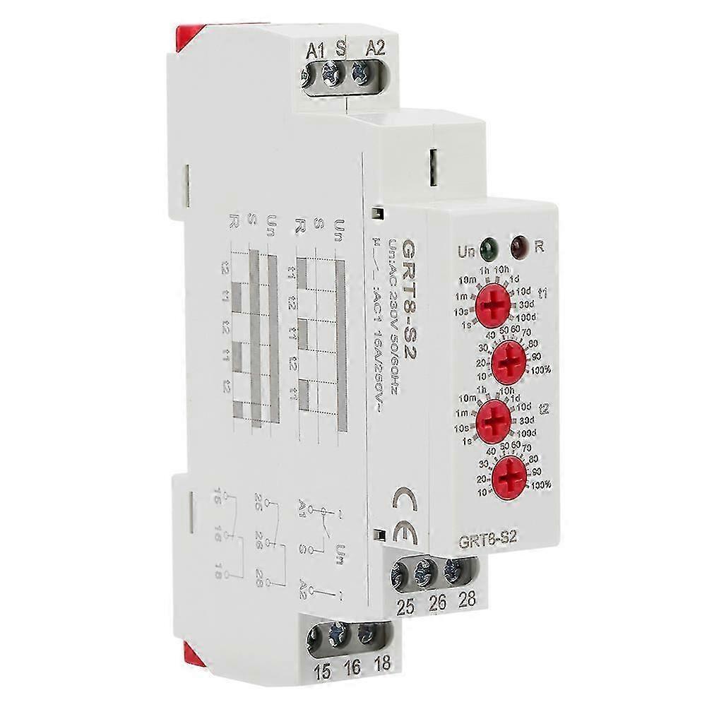 GRT8-S2 Mini Asymmetric Cycle Timer ON/OFF Repeat Cycle Time Relay AC 220V