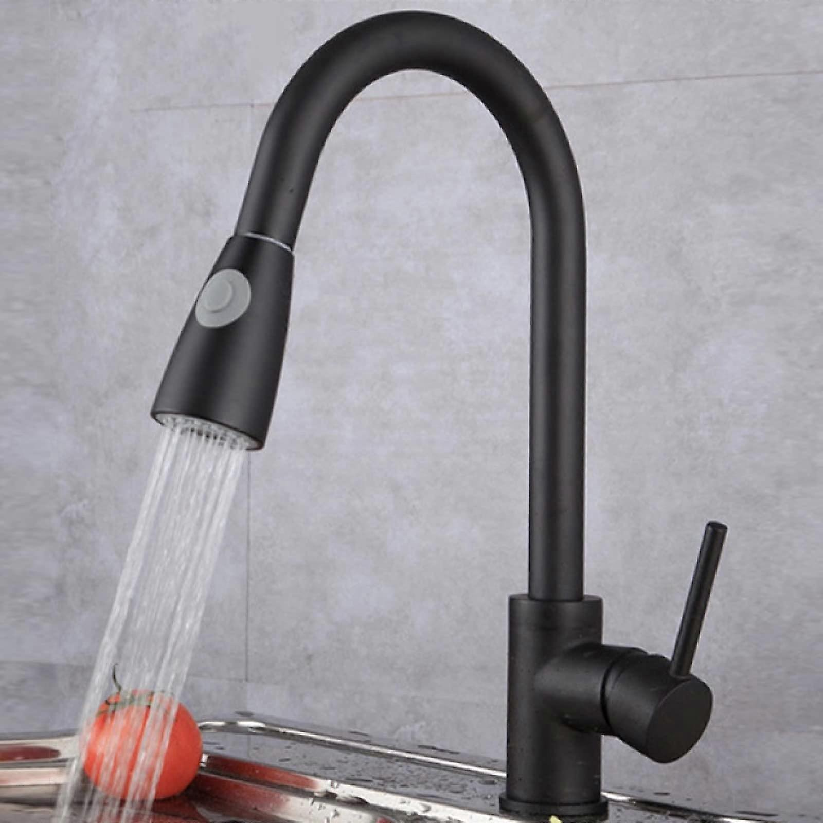 Kitchen Faucet with Pull Down Sprayer,Single Handle Pull Out Kitchen Sink Faucets Stainless Steel,Black