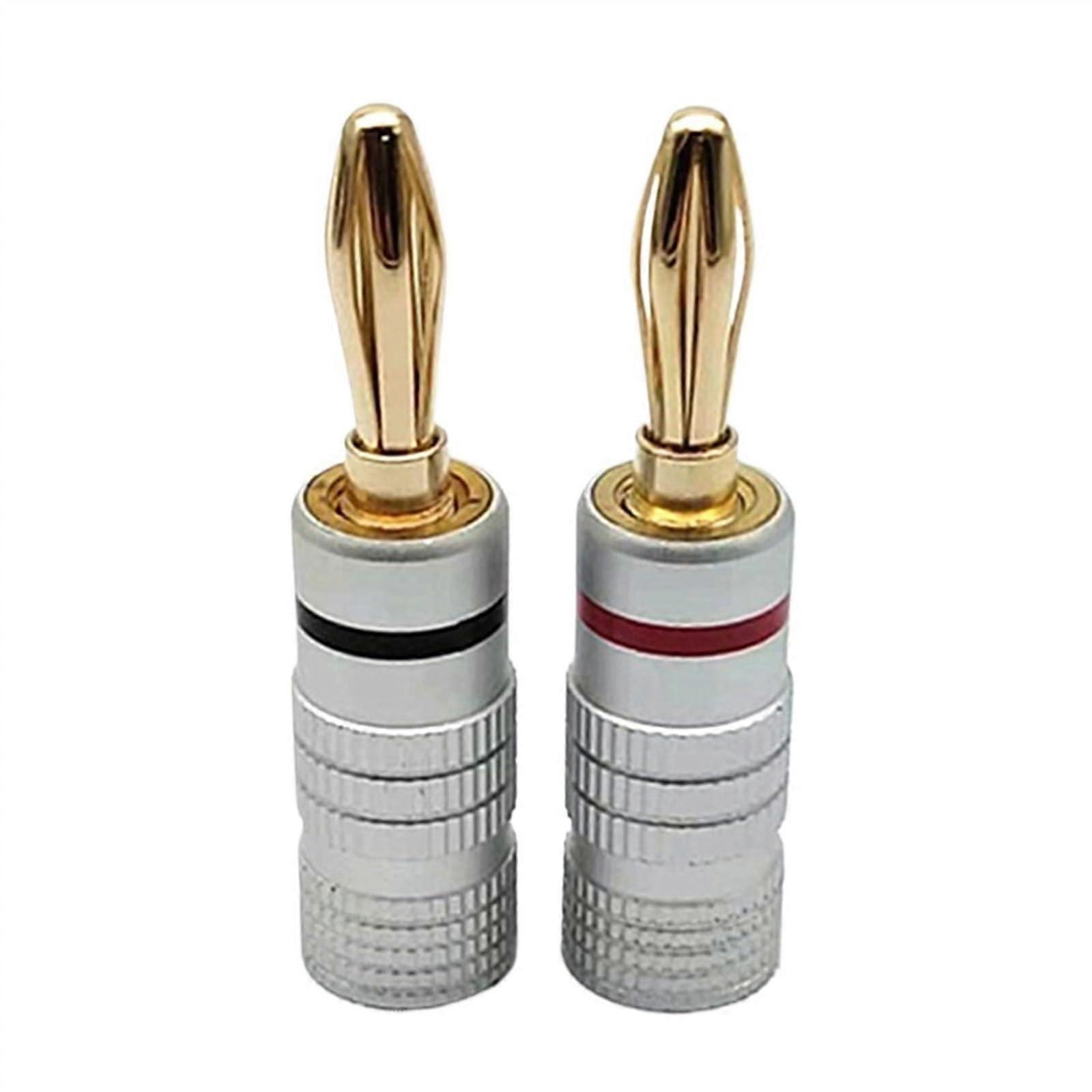 1pcs Banana Connector 4mm Speaker Banana Plugs Connector Copper Gold Plated 4mm Banana Jack Match with 4mm Binding Post