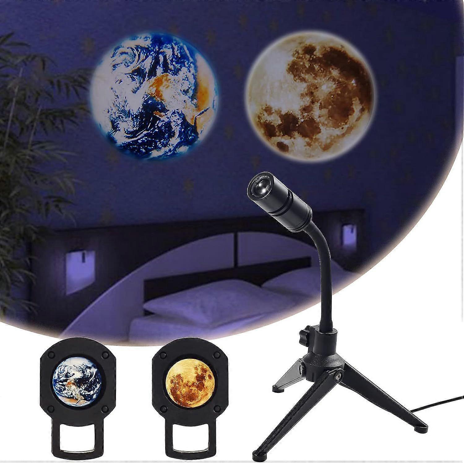 Planet Lamp - Earth Moon Projector Light with Photo USB Port (Moon Earth)