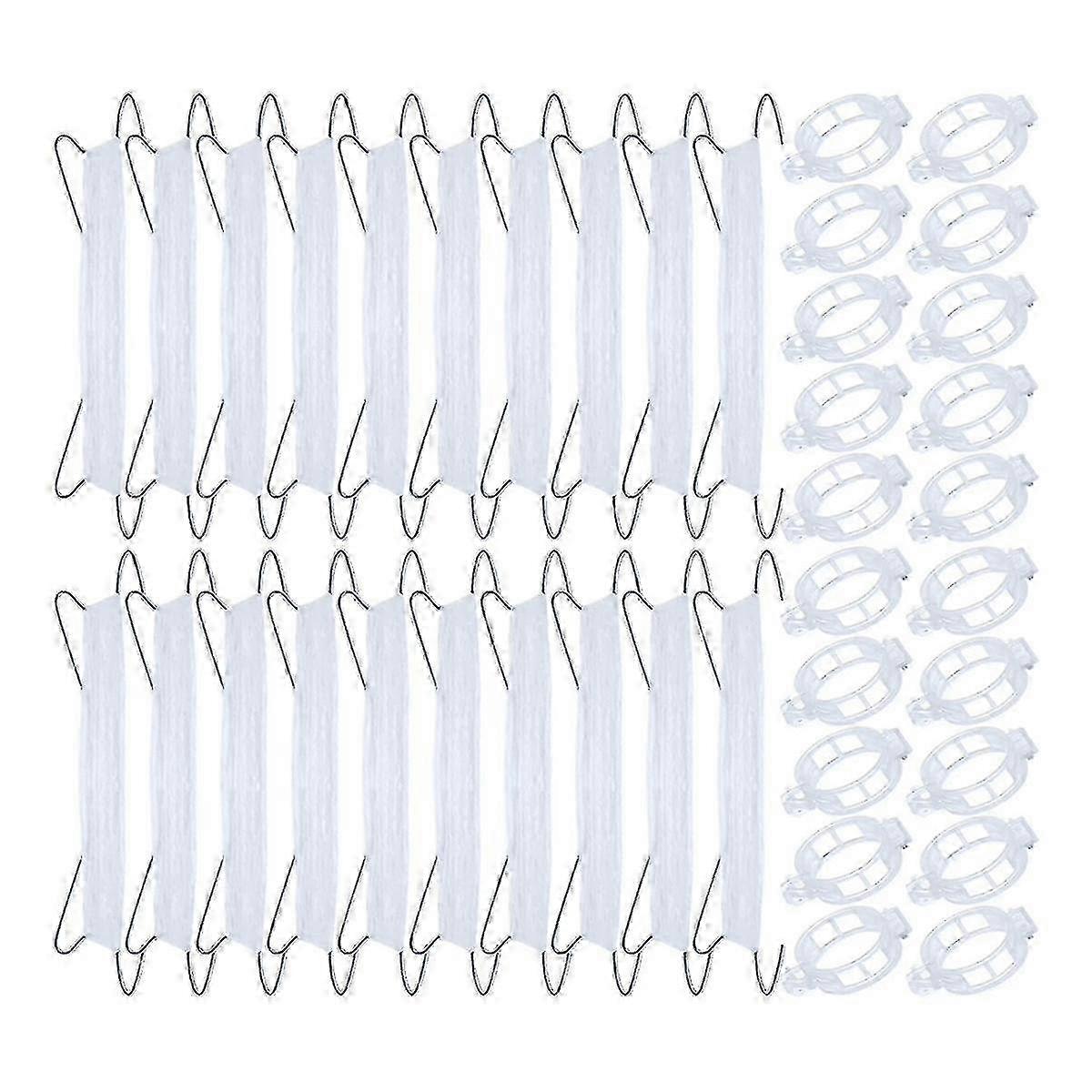 40pcs Garden Tomato Support Hooks with String for Healthy Plant Growth