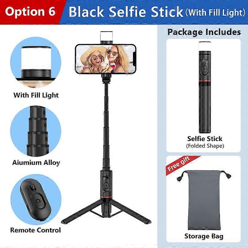 Portable Selfie Stick Telescopic Aluminium Alloy Tripod with Bluetooth Remote for Samsung iPhone Pro Max Xiaomi 12S Ultra Phone