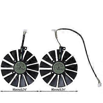 1kpl / 1pair 95mm jäähdytin 13 terää jäähdytyspuhallin A-sus Rog Gtx1080ti P11g Rx470
