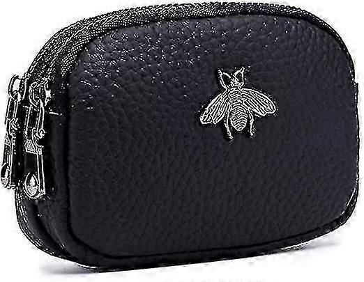 Women's Leather Coin Purse, Small Zipper Coin Purse Wallet 1pcsblack