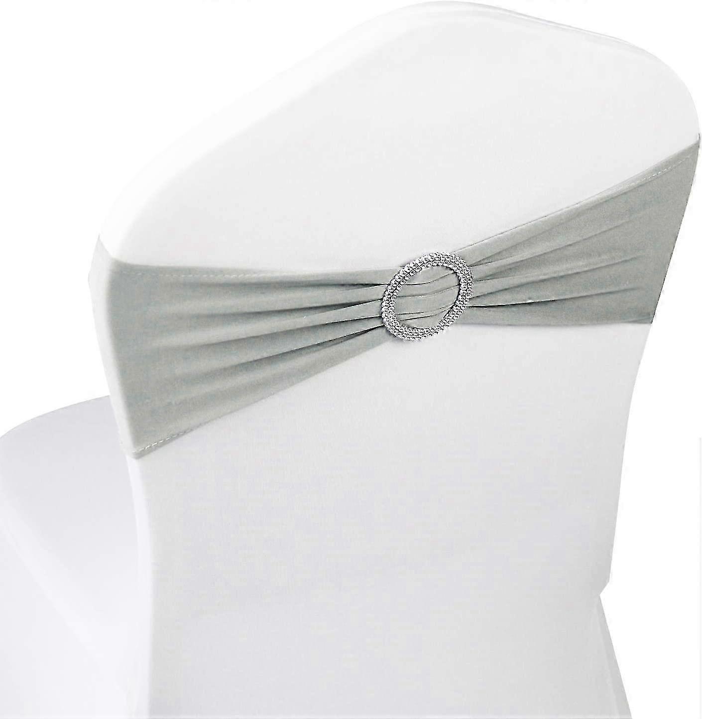 ספנדקס עם חגורה - 20 חלקים מסיבת חתונה מסיבת אירועים תפאורה כיסא עניבות פרפר, כיסא כסף לבן