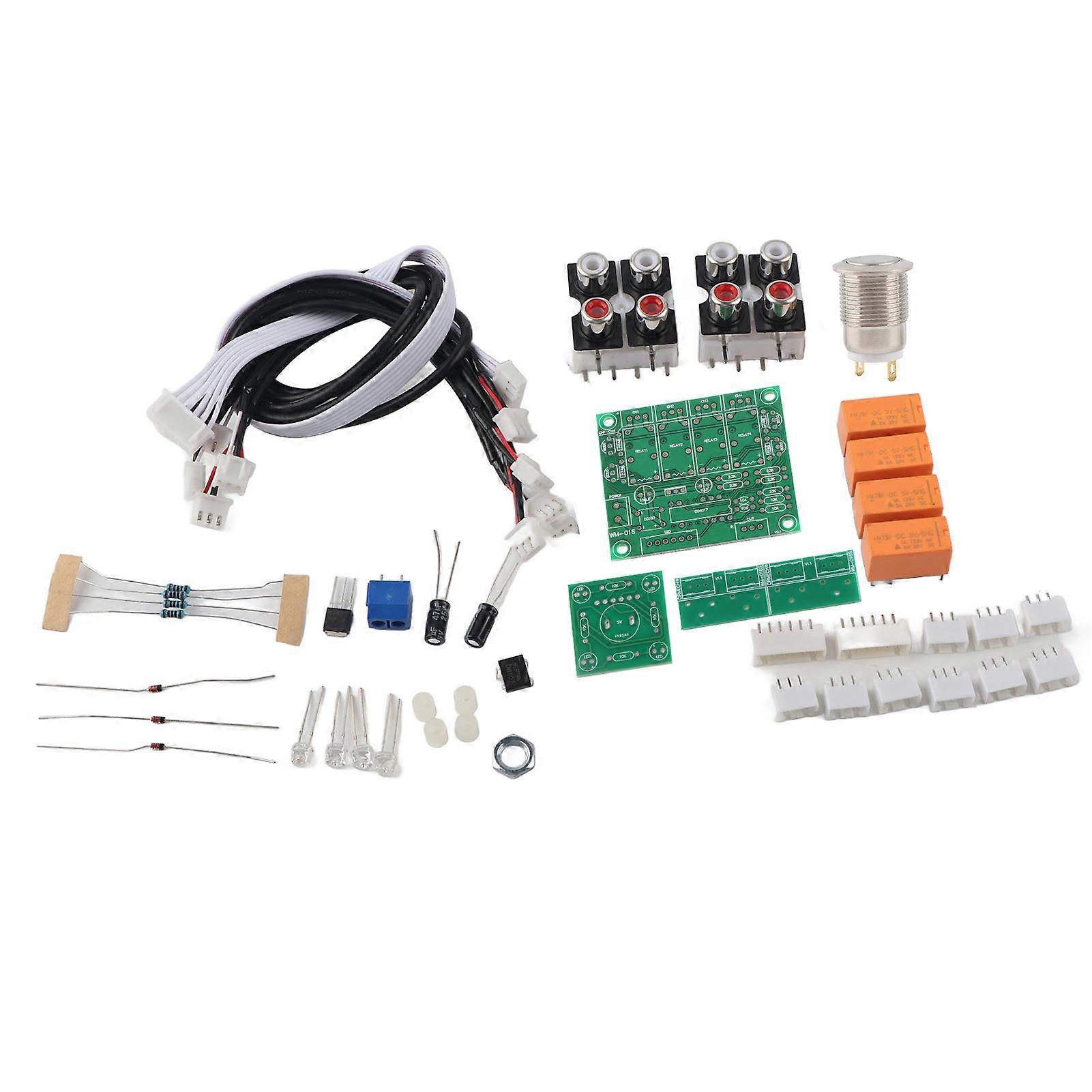 o Input Switch Module DIY Switching Board 4 Way Signal Selector Amplifier Relay