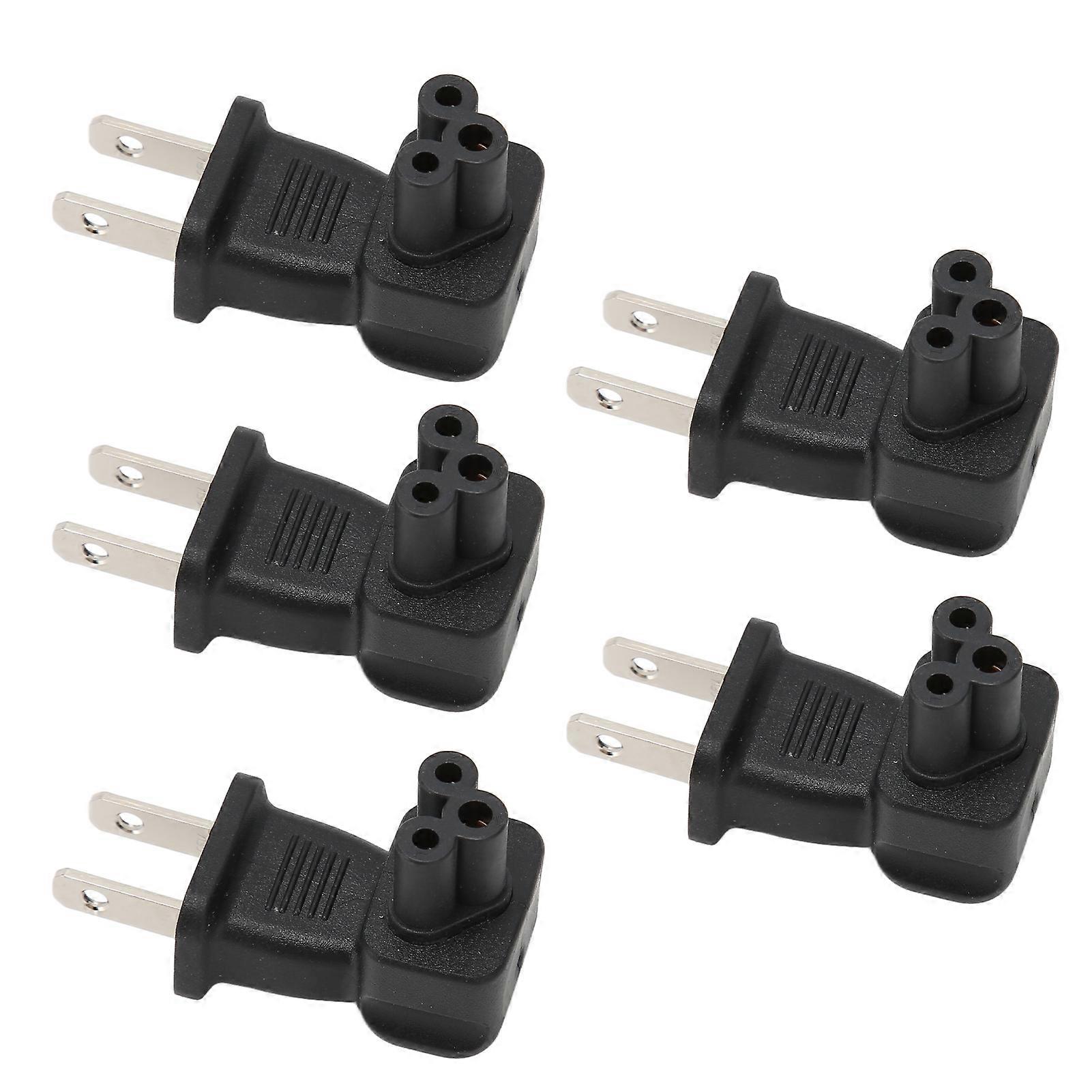 5PCS NEMA 1‑15P to IEC320 C5 Power Adapter Plug and Play Power Cord Adapter Connector for Laptop