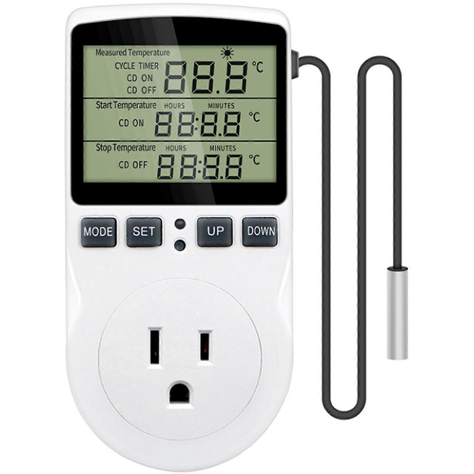 Intelligent Digital Thermostat Outlet Plug for Temperature Control US Plug 15A with Timing Perfect for Home Appliances