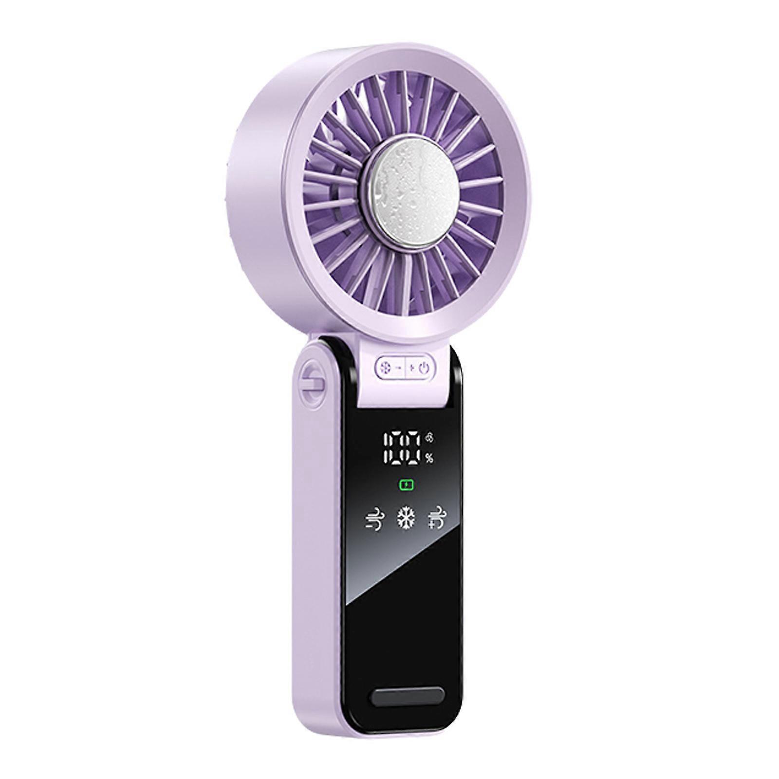 Practical Small Pocket Fan Comfortable Fan Handheld Foldable Fan Rechargeable Air Cooling Fan Suitable for Home Use Purple