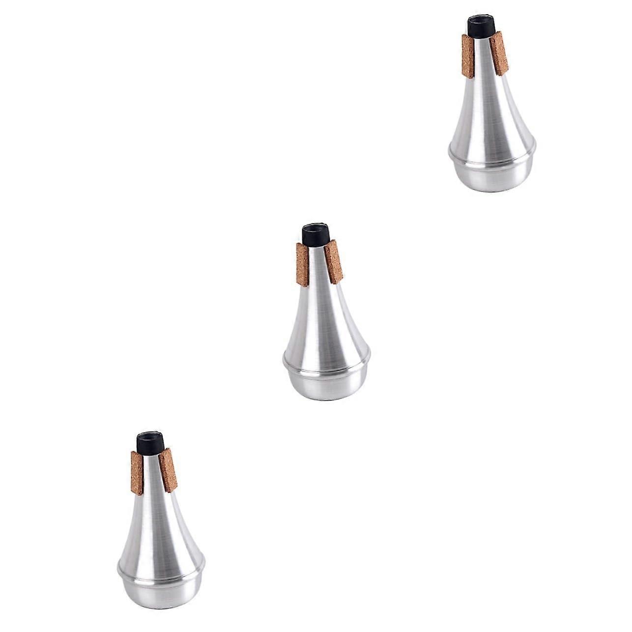 3pcs Jazz Trumpet Cup Mute Trumpet Practice Straight Cup Beginner Accessory Sound Standard Metal Material