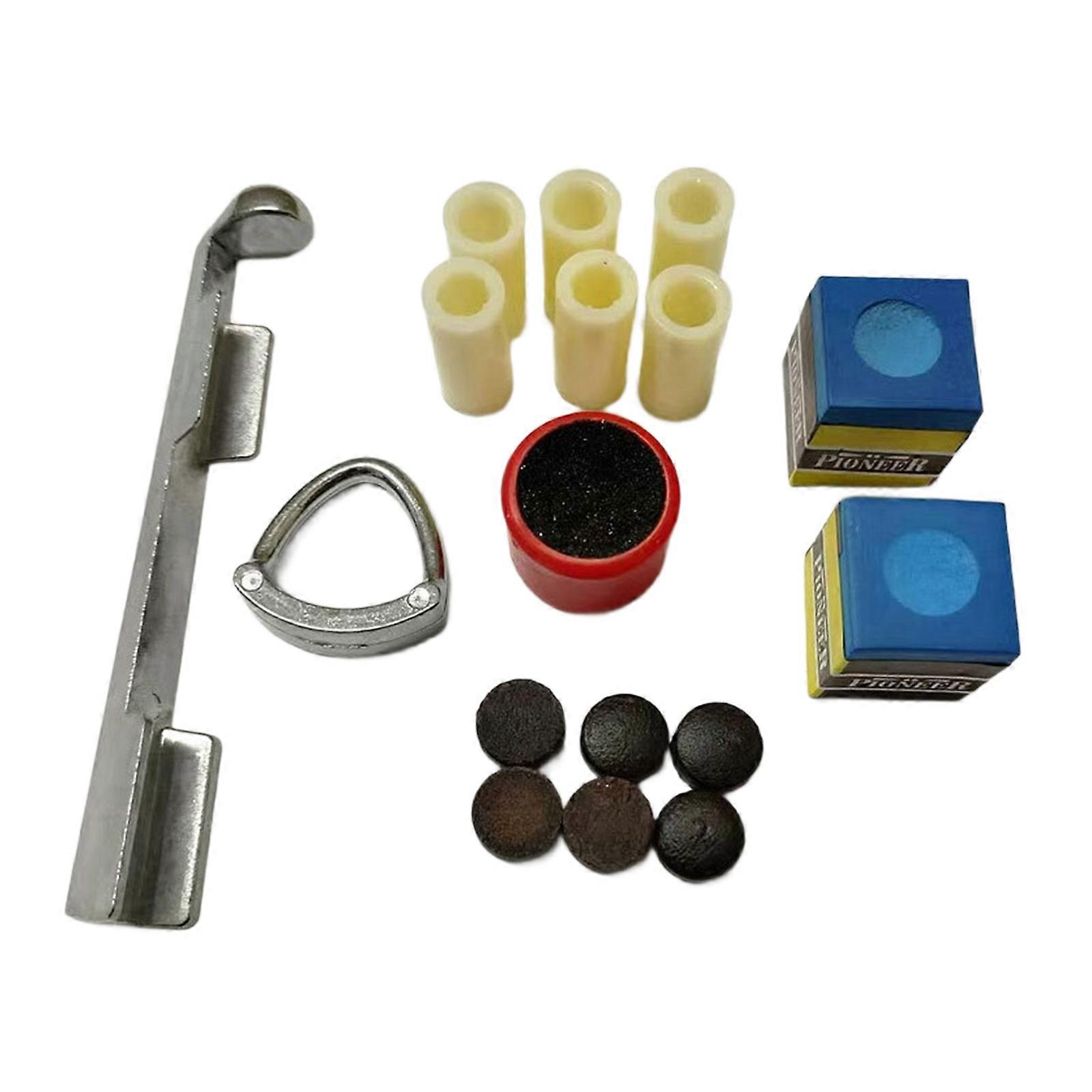 Billiard Stick Tip Tools Pool Cue Repair Kits Cue Stick Tip Repair Tool Tip Clamp Shaper Chalk Cubes Cue Tip Accessories