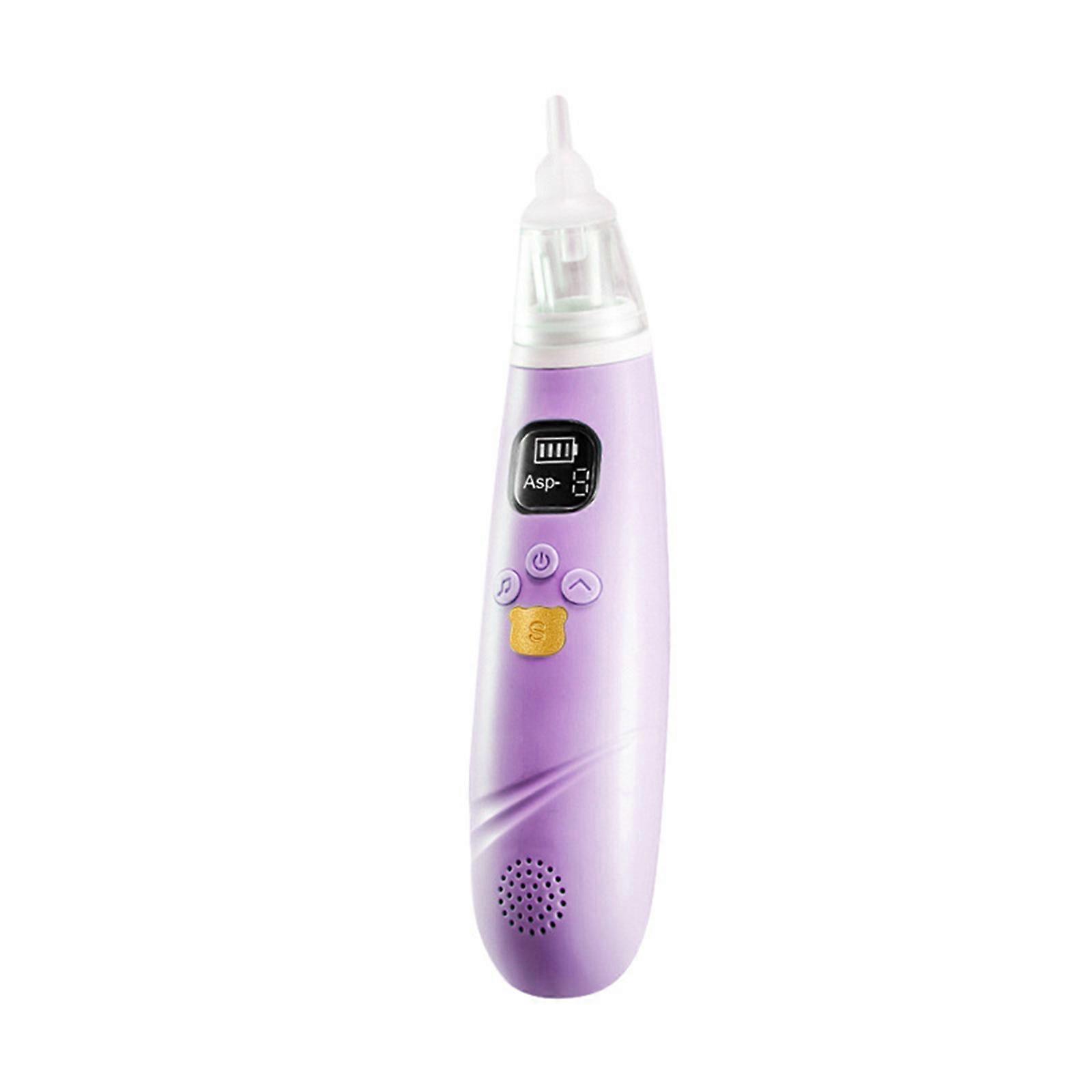 Electric Nasal Aspirator for Baby Infant Nose Suction Machine Automatic Nose Aspirator Low Noise 3Level Nose Cleaner Purple