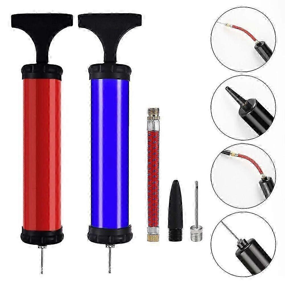 Ball Football Pump Sports Hand Inflating Bike Balloons Toys Needle Tube 3 Va GRC