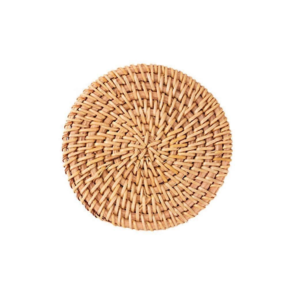 Practical rattan tea coasters, portable rattan tea coasters, elegant cup mats to protect the front from heat 4 cm