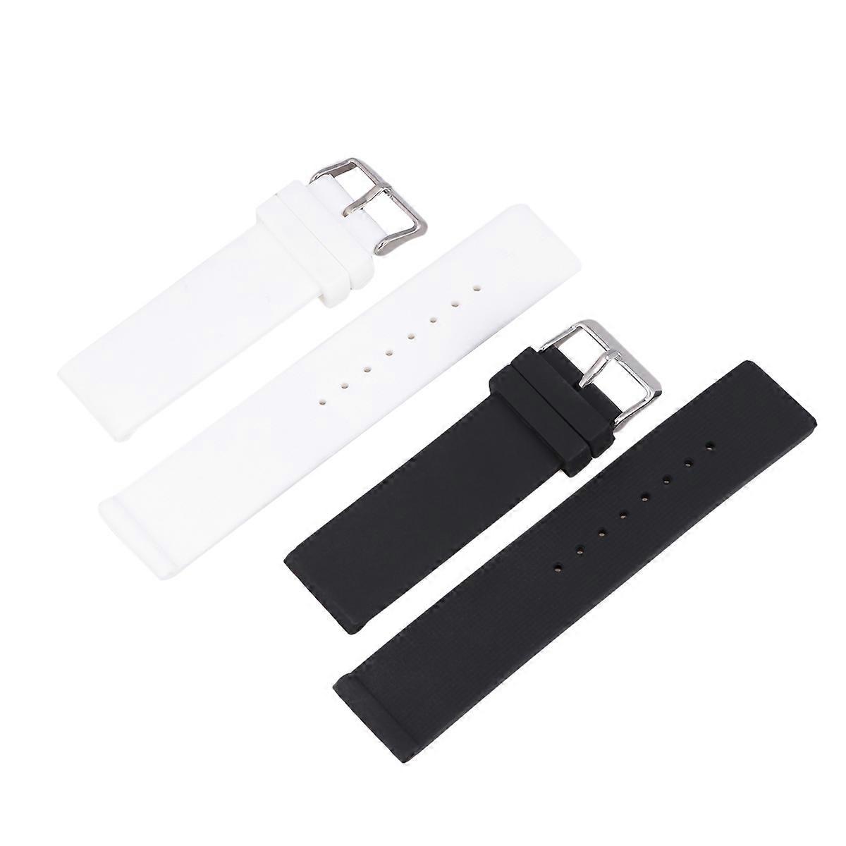 Silicone Watch Bands for Women – Comfortable & Durable Replacement Wristbands for Smartwatches – Fashionable Black and White Design