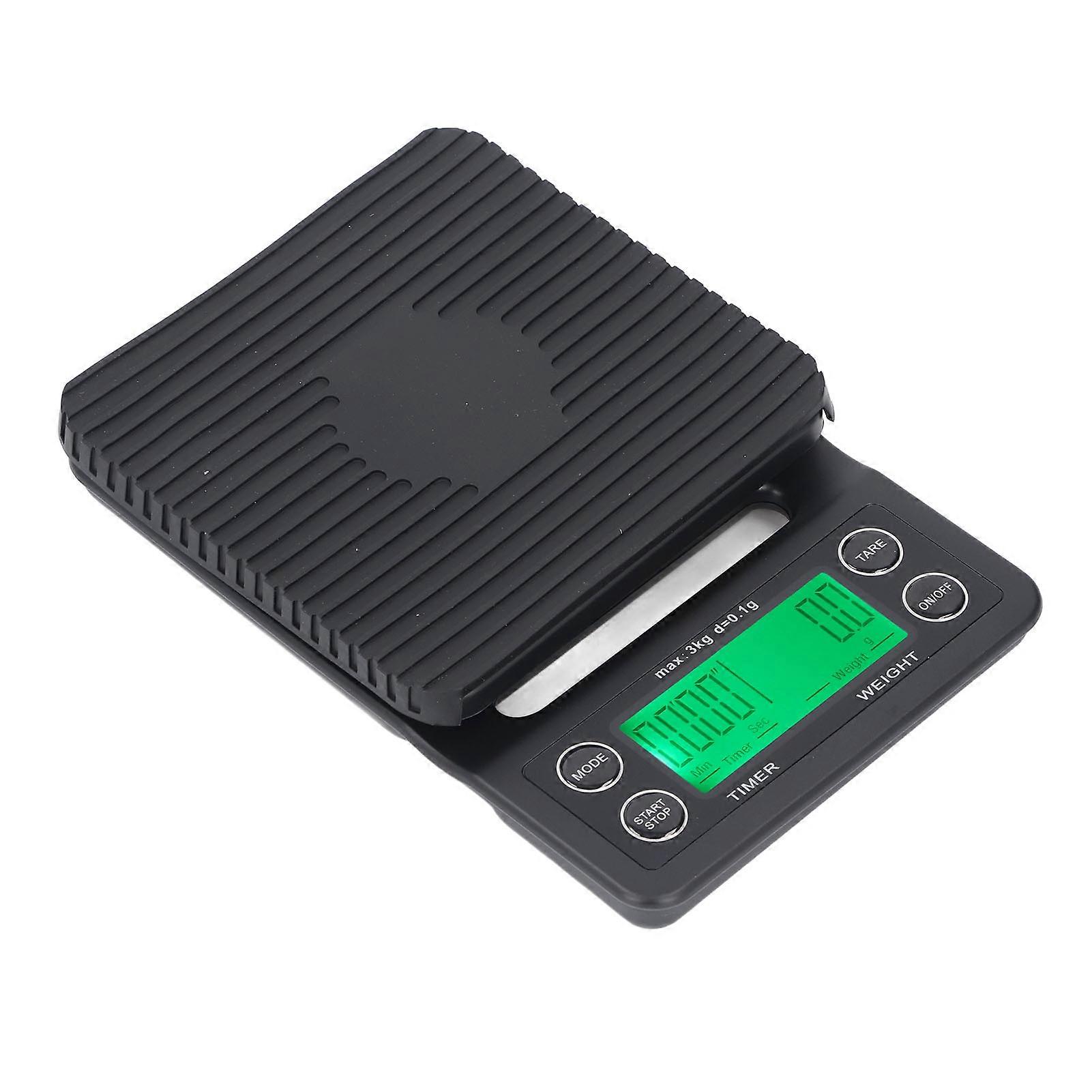 Coffee Scale and Timer 3kg Range 0.1g Accuracy Multi Functional Kitchen Scale for Home Shop Travel 