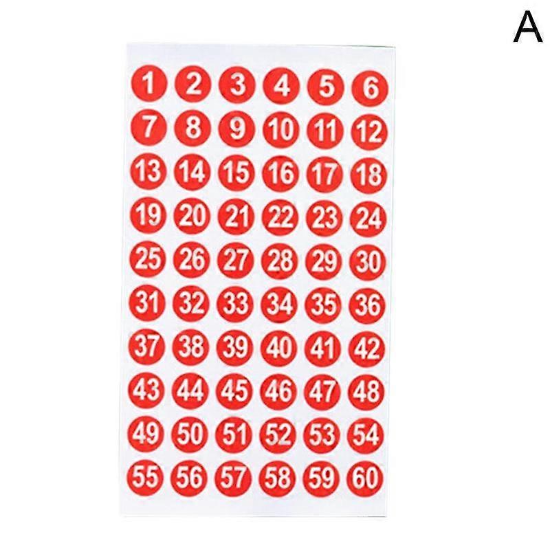 1-60(A)$Red waterproof digital number beauty shampoo mark nail polish bottle bar cup sticker