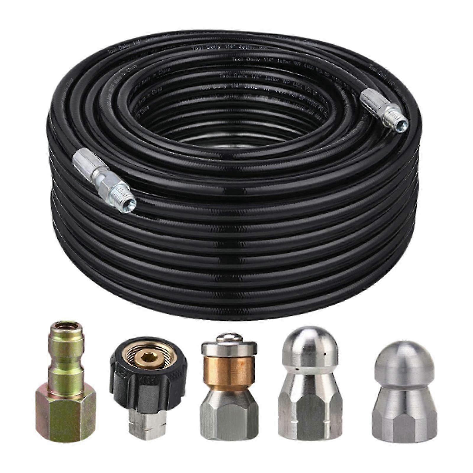 High Pressure Washer Jet Cleaning Kit 100 ft Heavy Duty Sewer Jetter Kit for Efficient Drain Maintenance