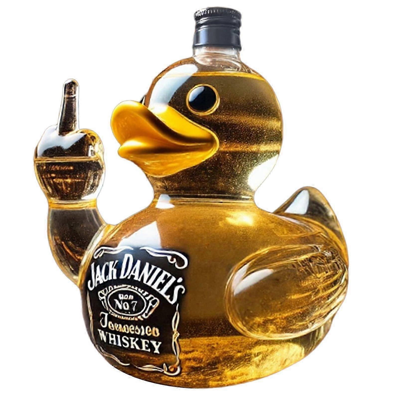 زجاجة ويسكي مضحكة ، الألماني / البلدغ / البطة / تمثال زجاجي للحيوان ديكور دورق النبيذ لبار المكتب المنزلي ب