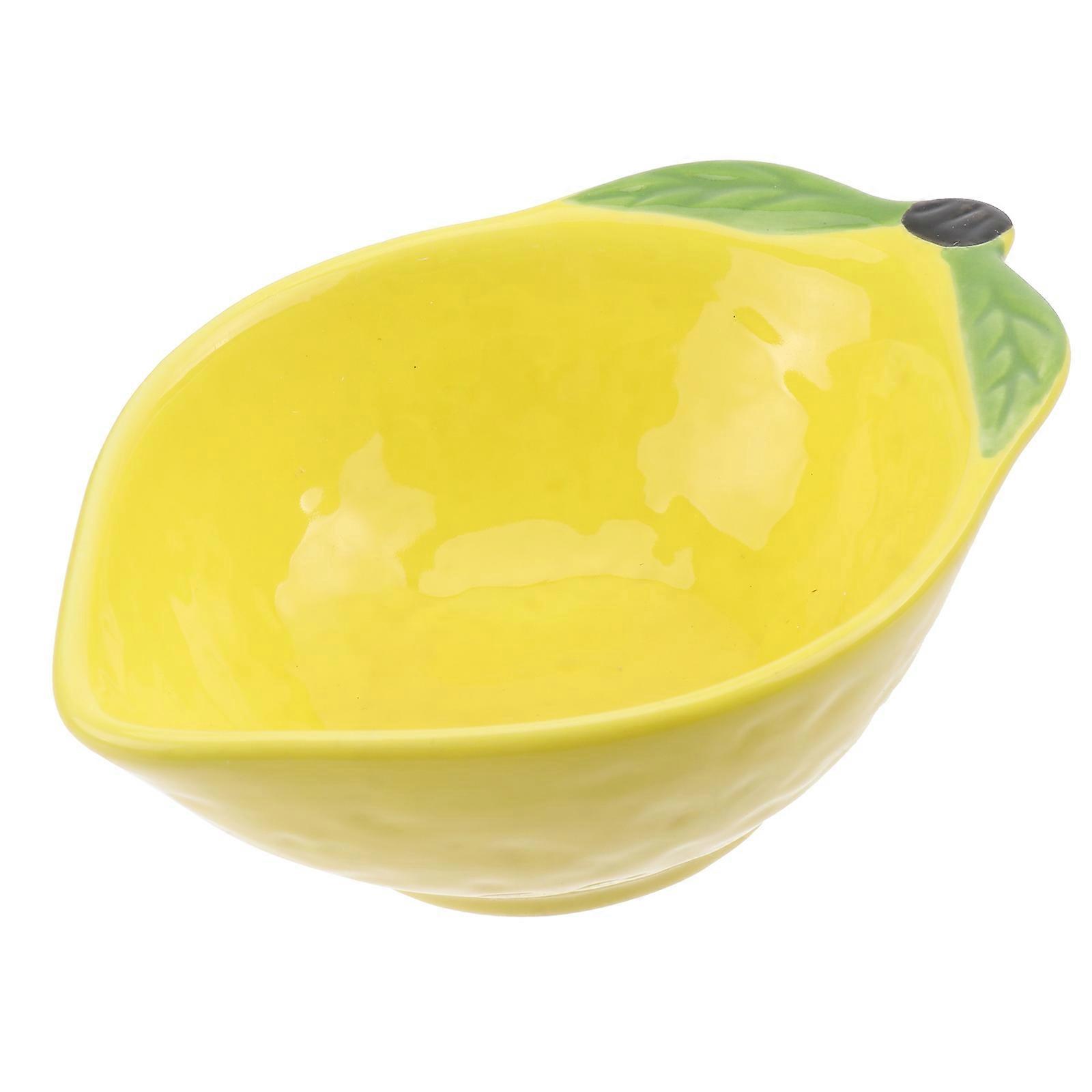Ceramic Lemon Platter with Detail, Great for Entertaining Guests