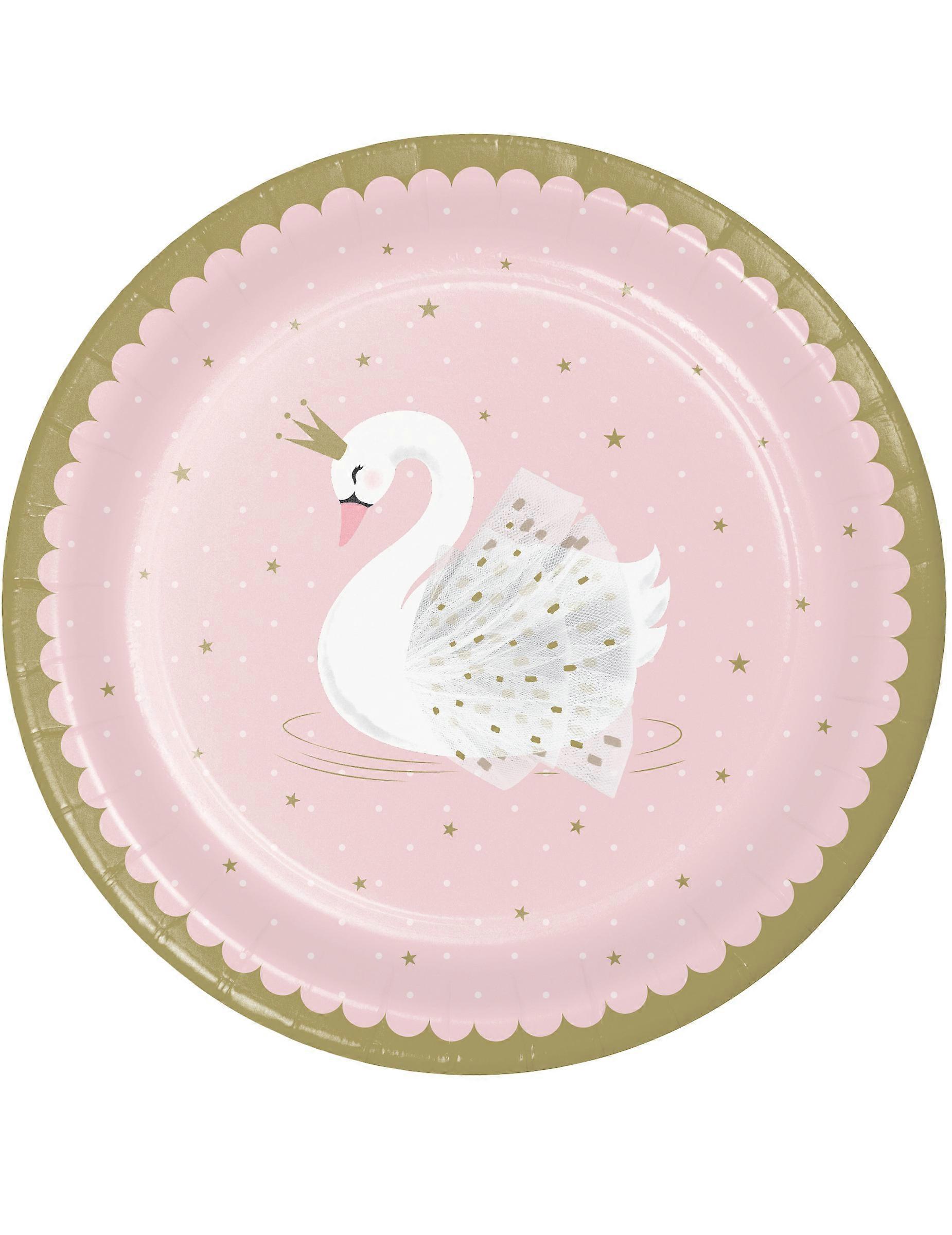Royal Swan Pink Paper Plates 23 cm