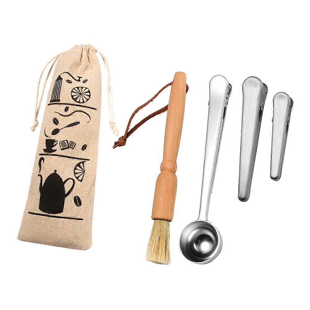 Stainless Accessories Including Scoop Sealer And Brush For Kitchen Use 1Set