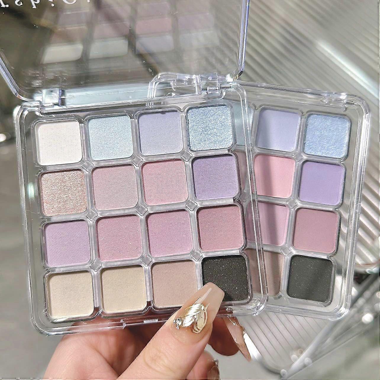 16 Color eye shadow plate matte pearlescent fine flash sunset magic eye shadow plate pearl matte earth color korean makeup eye shadow