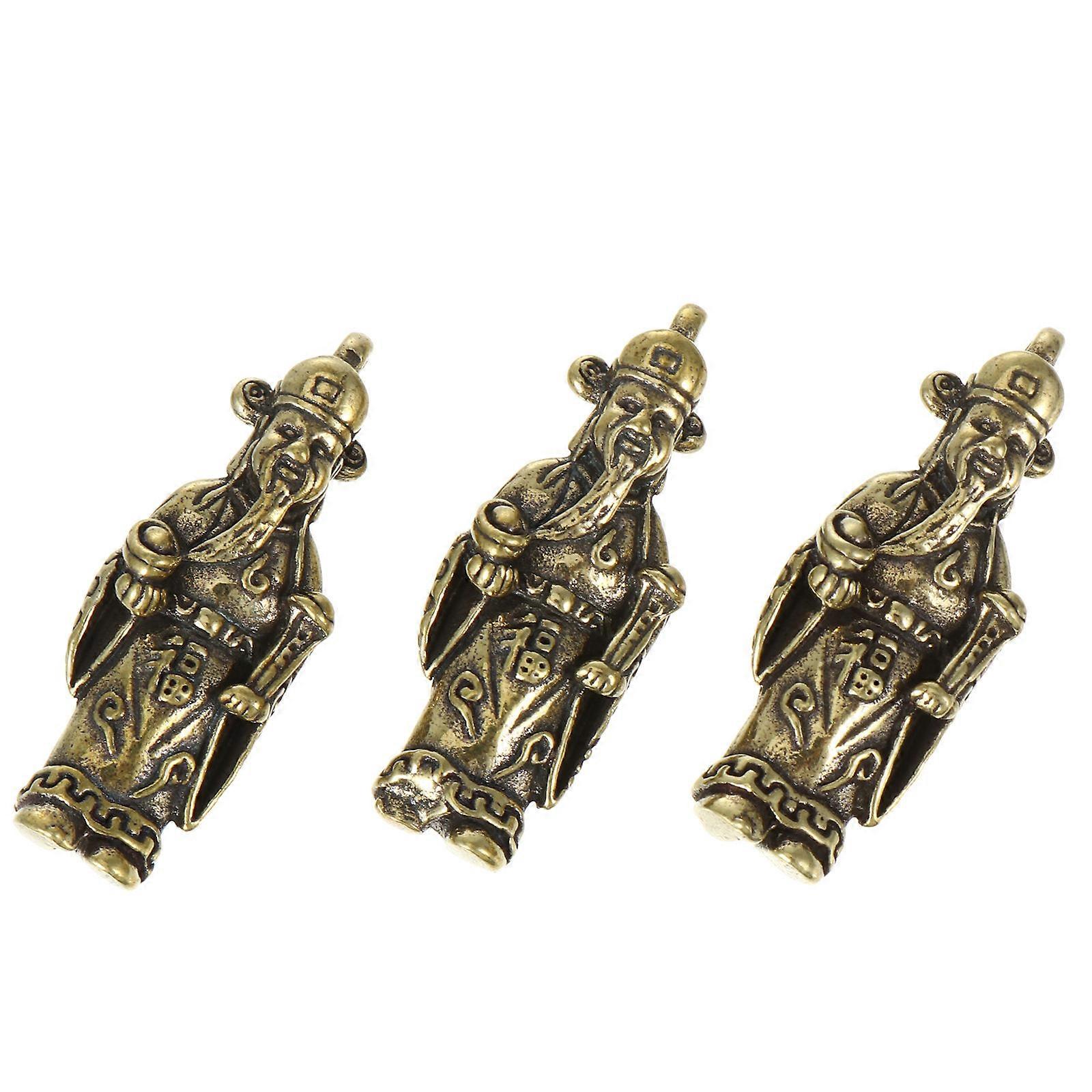 Copper Pendants Keychain Pendant Mini Keychain DIY Enthusiasts Retro Keychain 3Pcs