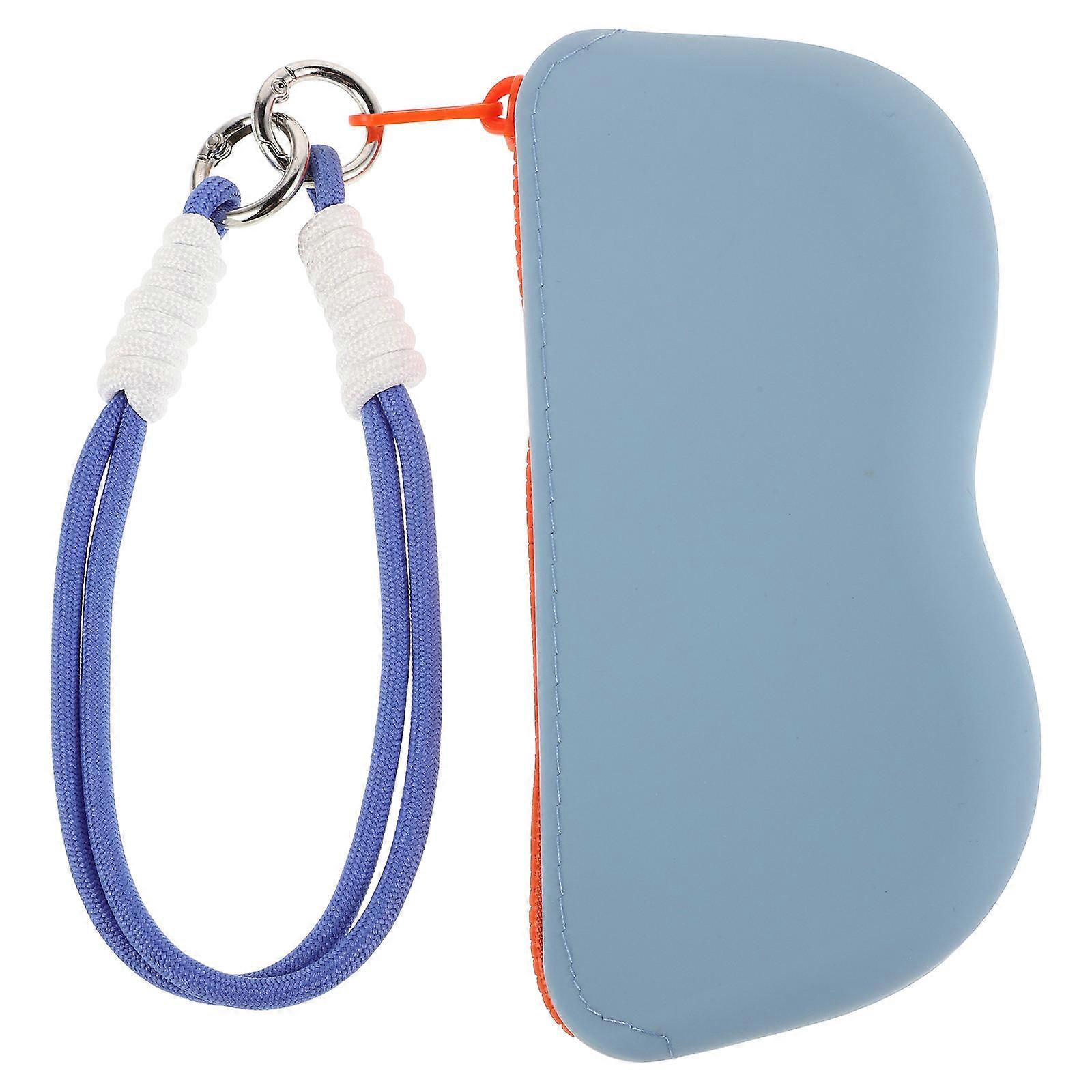 Silicone Eyewear Case Durable Soft Glasses Pouch with Colorblocking Design for Sunglasses & Eyeglasses, Portable Travel Storage for Men & Women