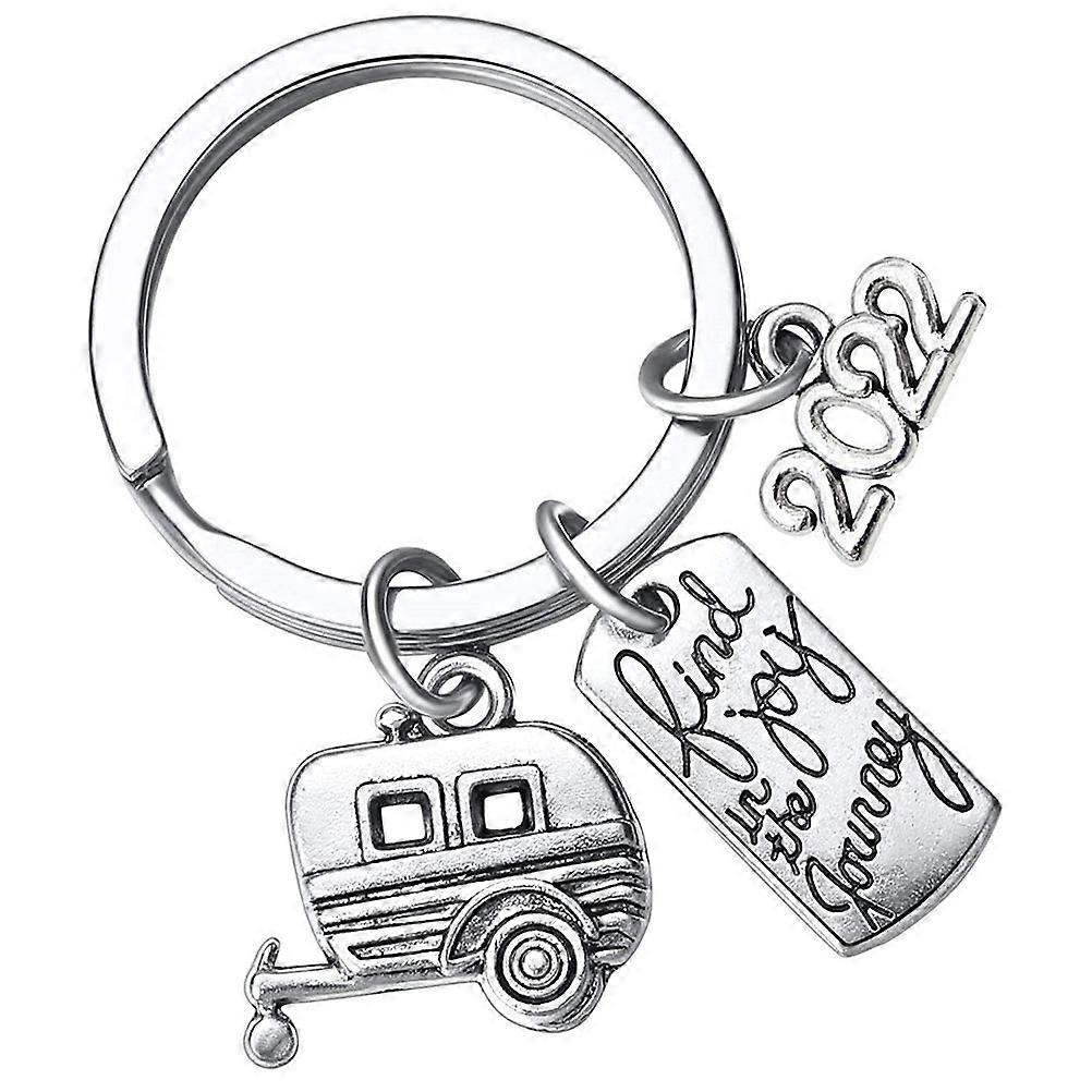 Stainless Steel Graduation Keychain Daily Use Rectangular Shape Car Key Decoration Silver 6x2.5cm 1Set